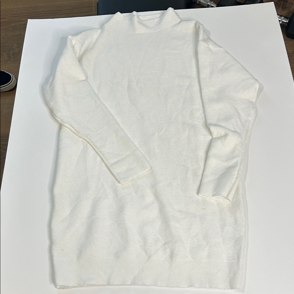 Cozy White Sweater Dress